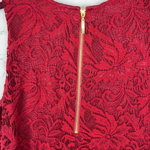 Red Lace Dress Petite Medium - Picture 7 of 7
